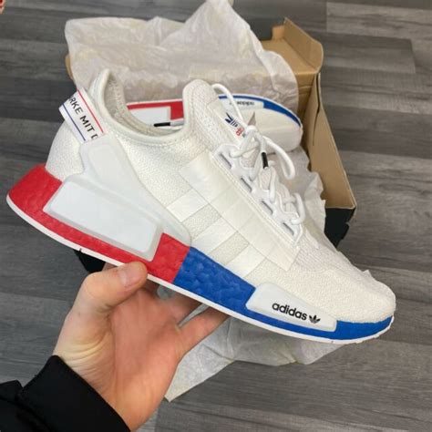 adidas nmd r1 weiß blau rot|Adidas NMD r1 selling price.